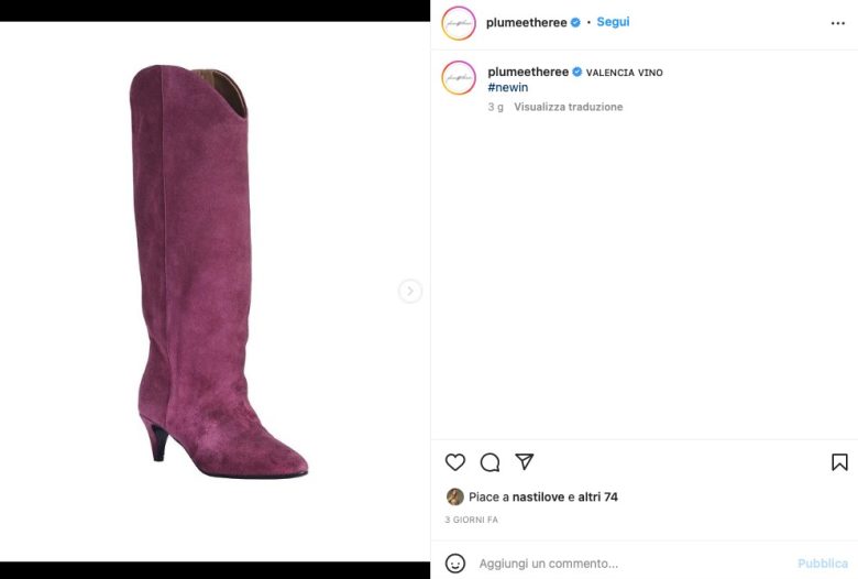 Chiara Nasti mostra i nuovi stivali del suo brand
