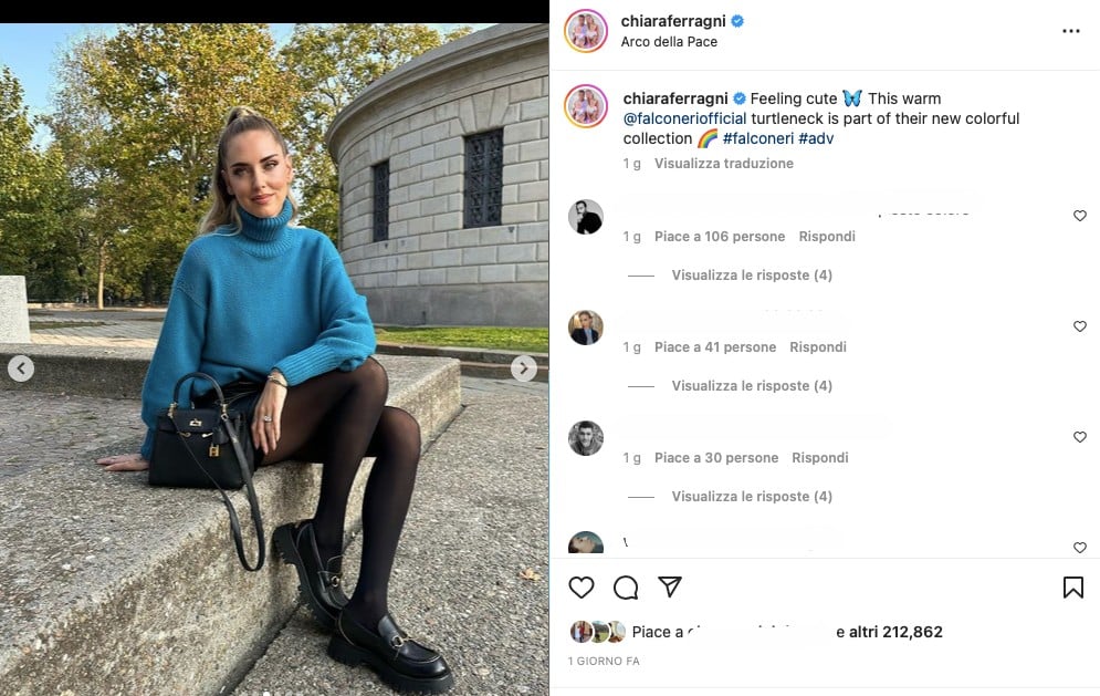 Galleria foto 'Chiara Ferragni che stile: il maglione è un must have della stagione!' - foto 2