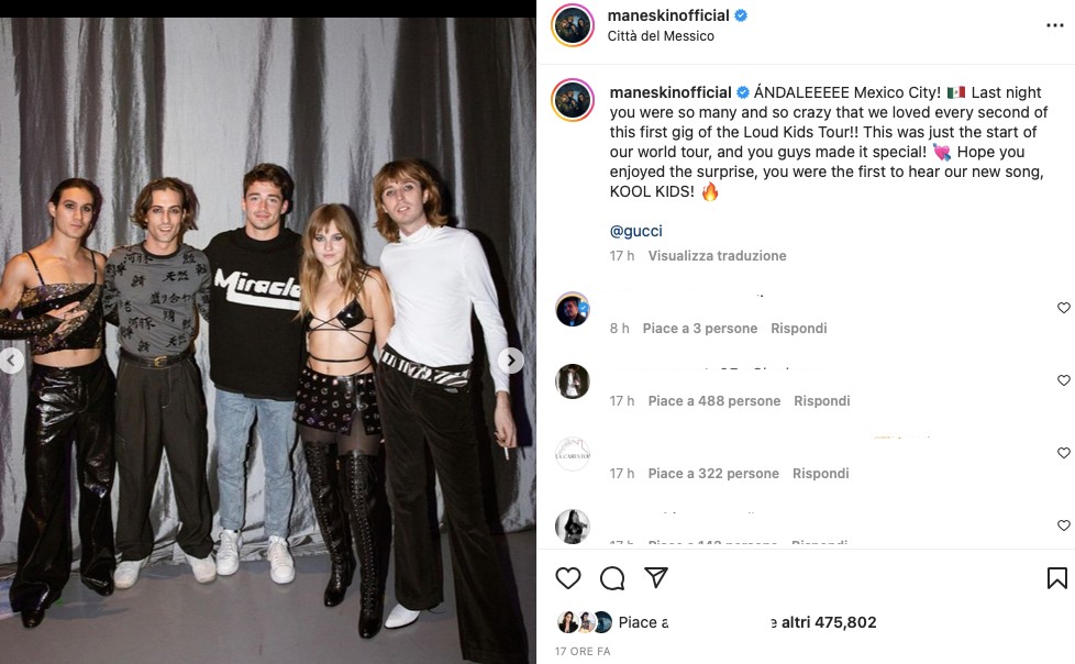 Galleria foto 'Maneskin, al loro concerto in Messico anche il campione di F1' - foto 1