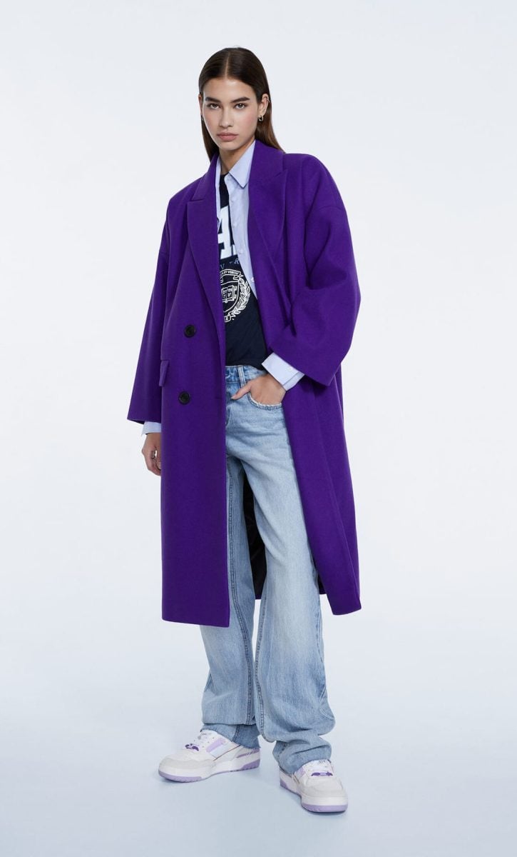 cappotto oversize viola