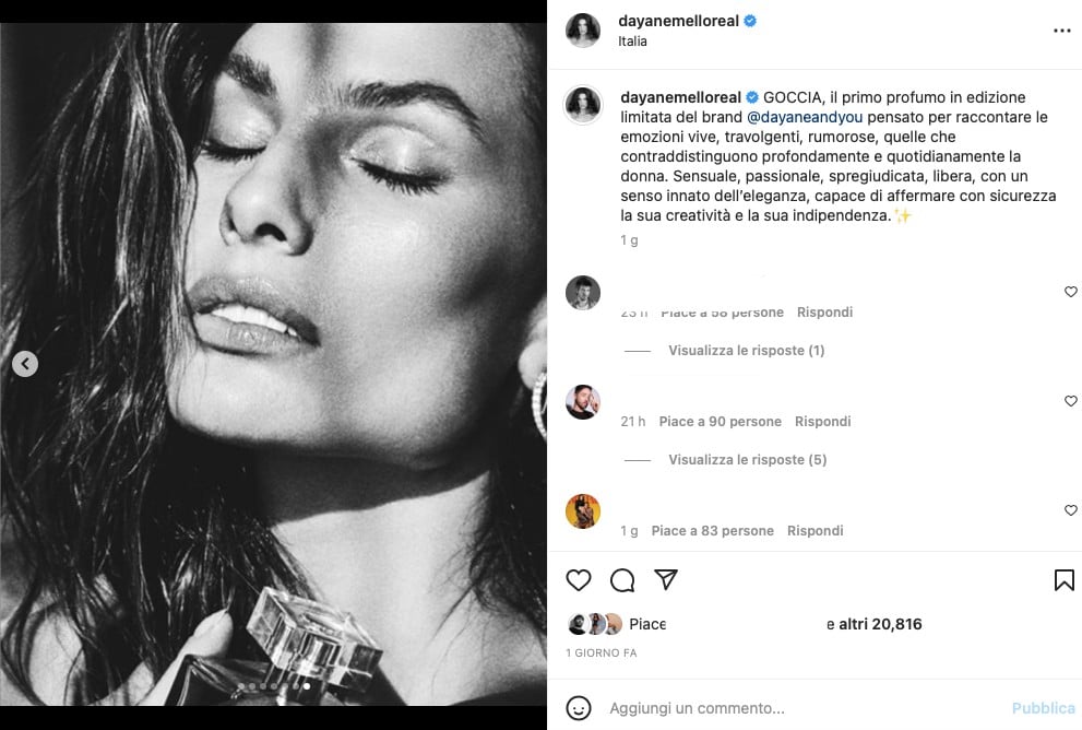 Galleria foto 'Dayane Mello presenta il suo nuovo profumo: che scatti sensuali!' - foto 1