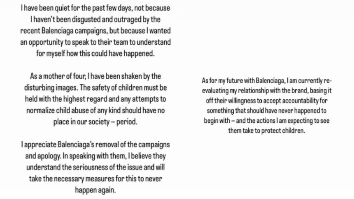 Galleria foto 'Kim Kardashian annuncia l’addio a Balenciaga dopo lo scandalo sui minori' - foto 1