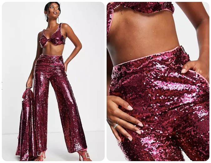 pantaloni glitter