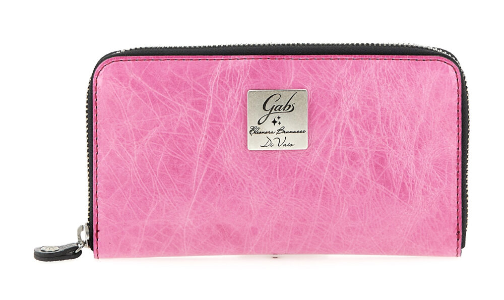 Portafogli Portagioie HAB & GUT Con Fiori Beige E Viola – Custodia Regalo In Tessuto 9x9 Cm