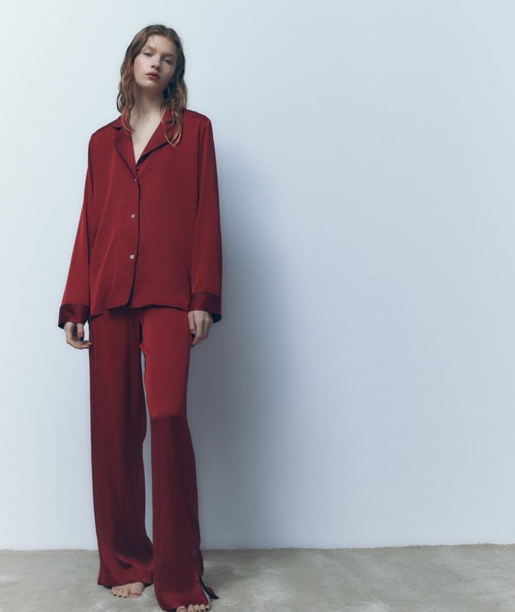 zara pigiami rosso