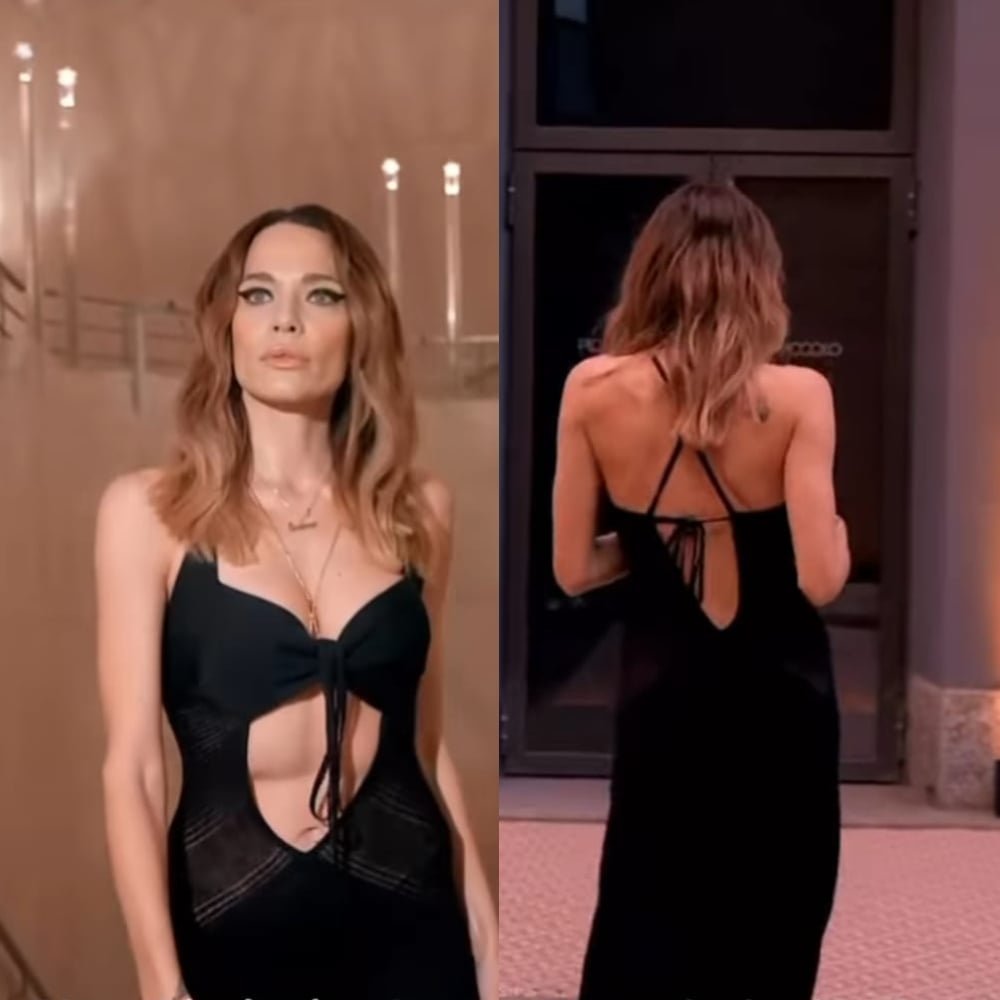 Galleria foto 'Milano Fashion Week, Laura Chiatti è sensuale con l’abito total black che evidenzia la scollatura' - foto 1