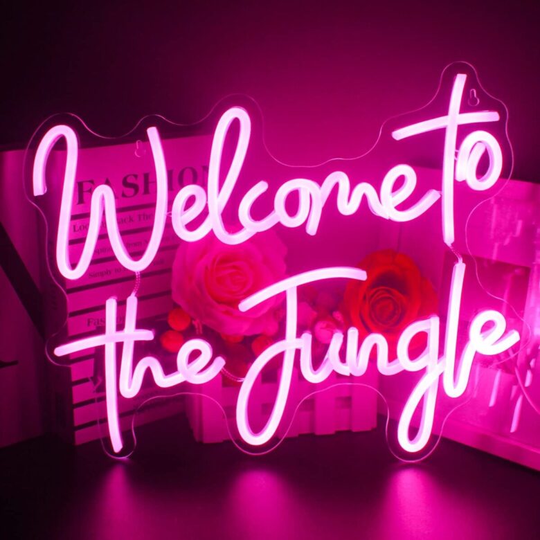 neon welcome to the jungle