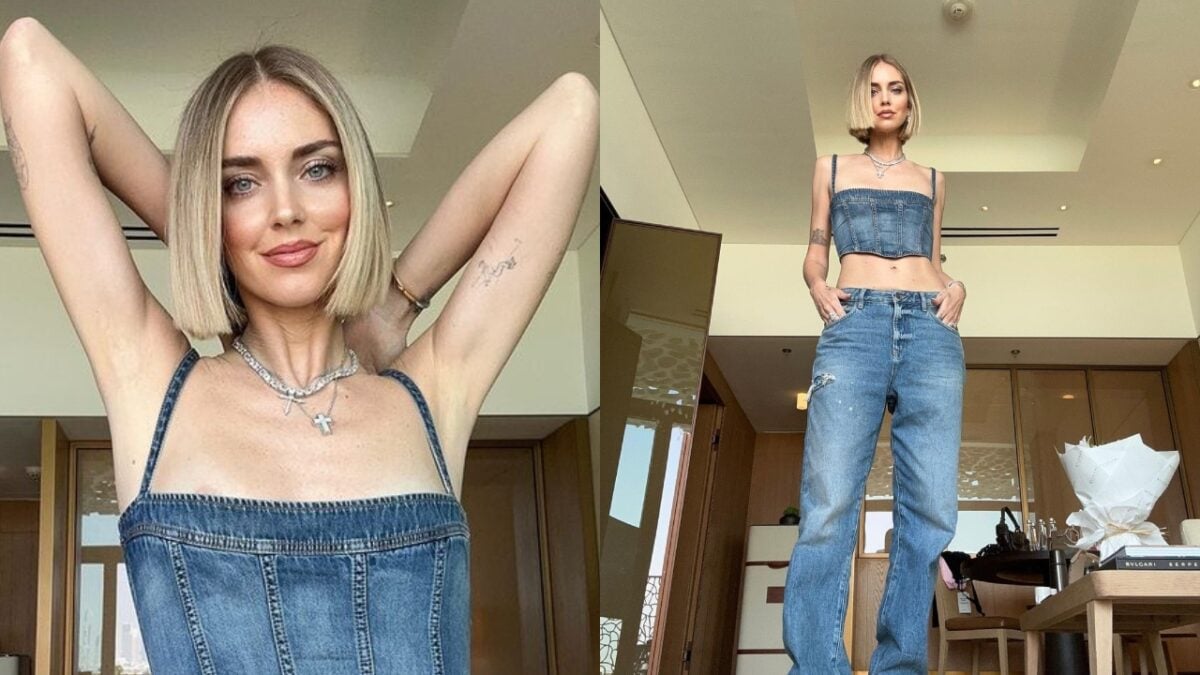 Chiara Ferragni a Dubai è super trendy con il look Total Denim