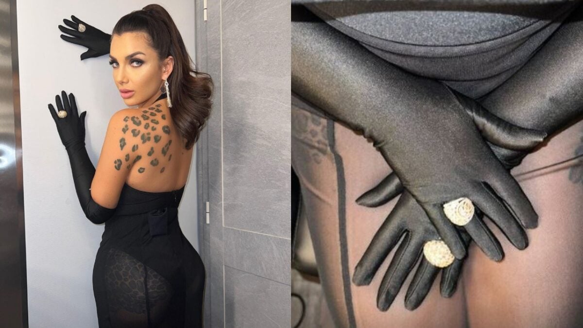 Elettra Lamborghini è una seducente femme fatale: con l’abito trasparente si vede tutto!