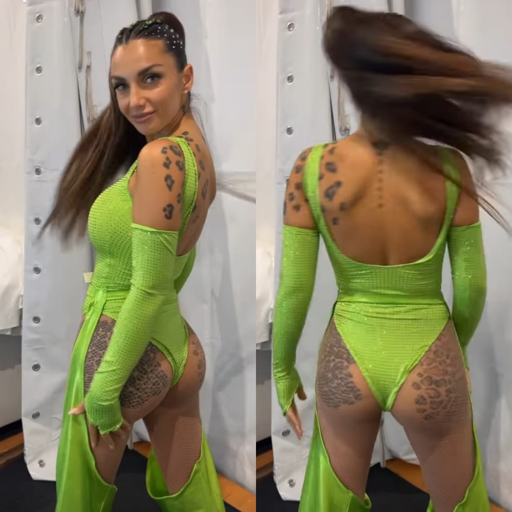 Galleria foto 'Elettra Lamborghini fa impazzire i fan: l’audace tutina verde fluo evidenzia il lato B!' - foto 2
