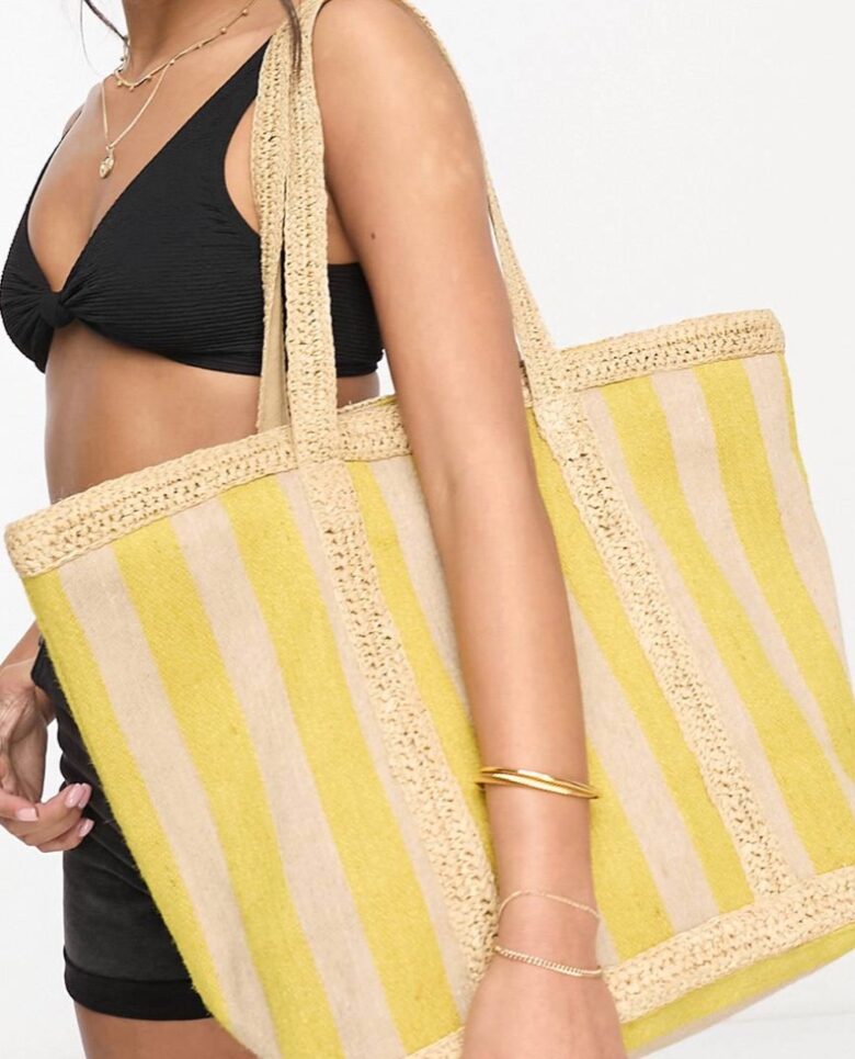 borsa a righe xl asos