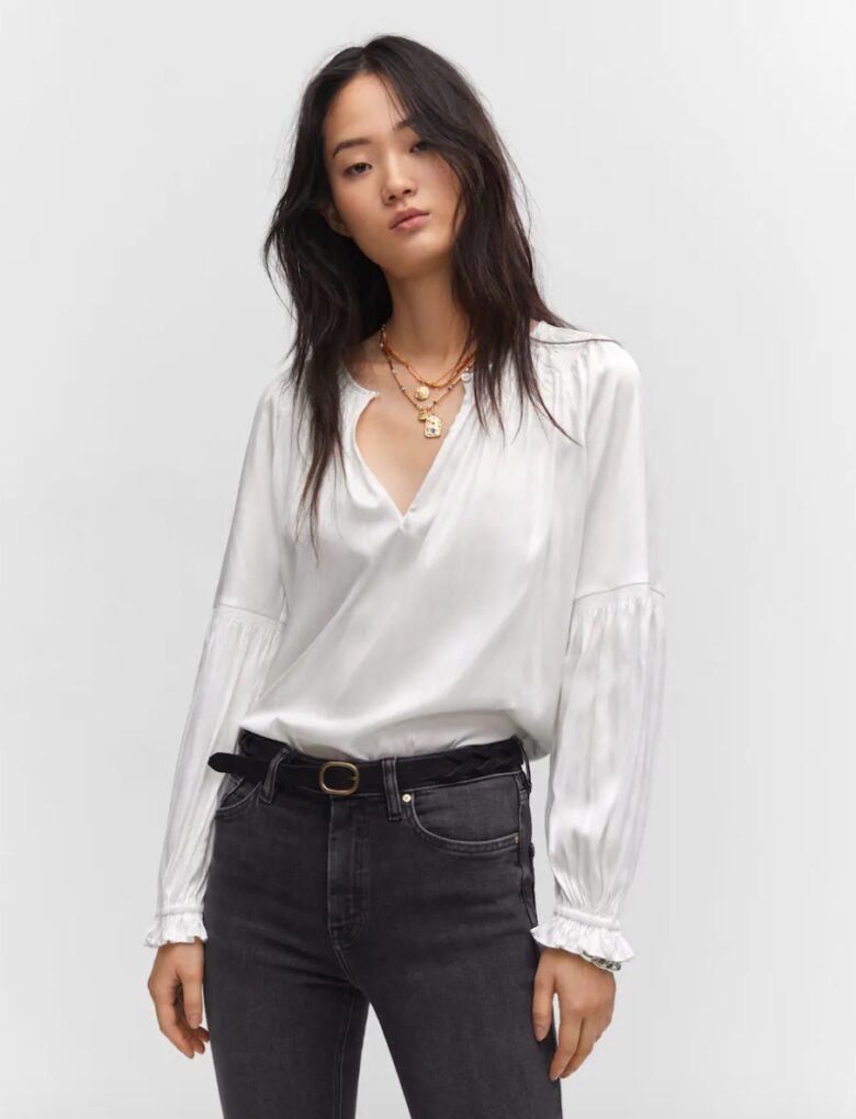 Mango Blusa increspata