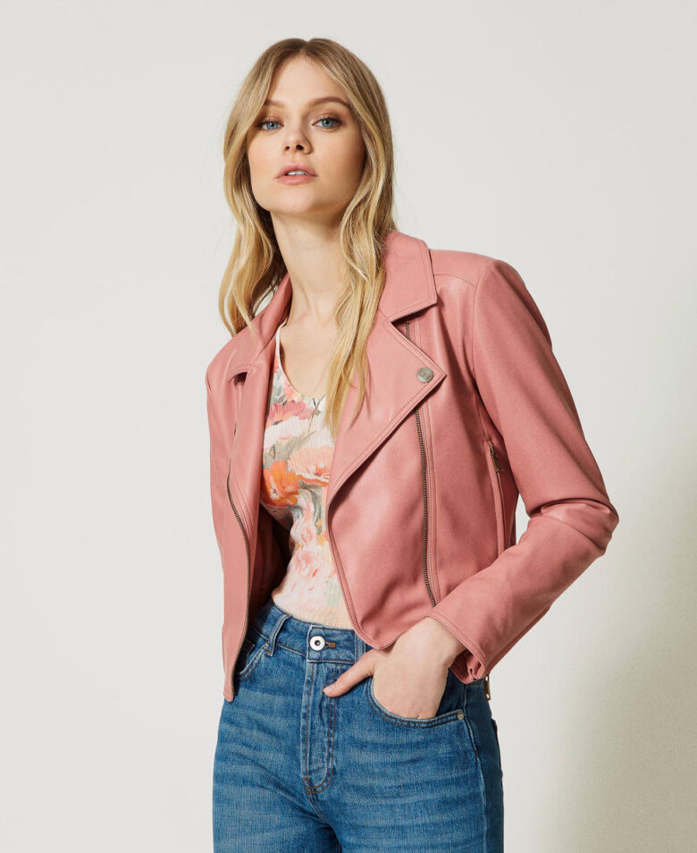 biker pelle rosa