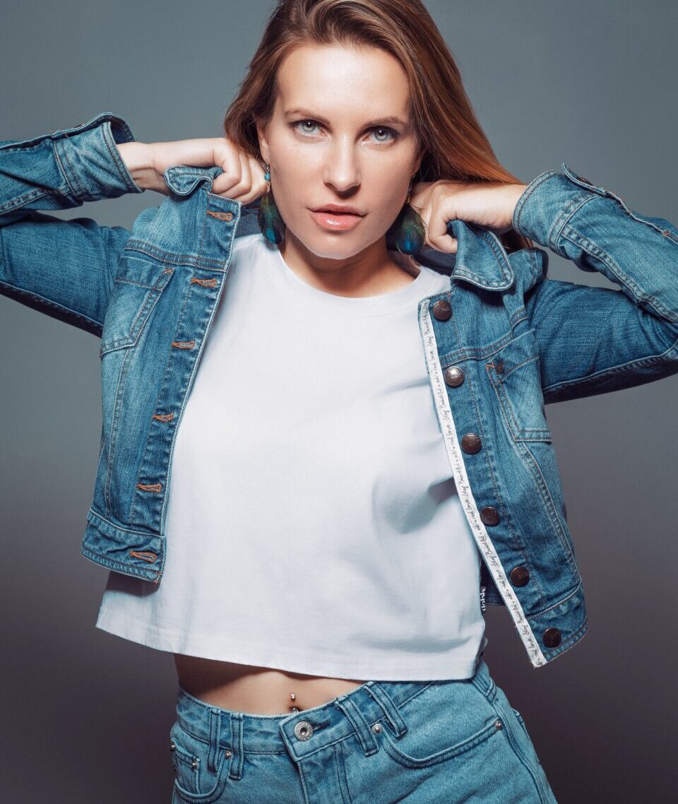 total denim outfit e make up