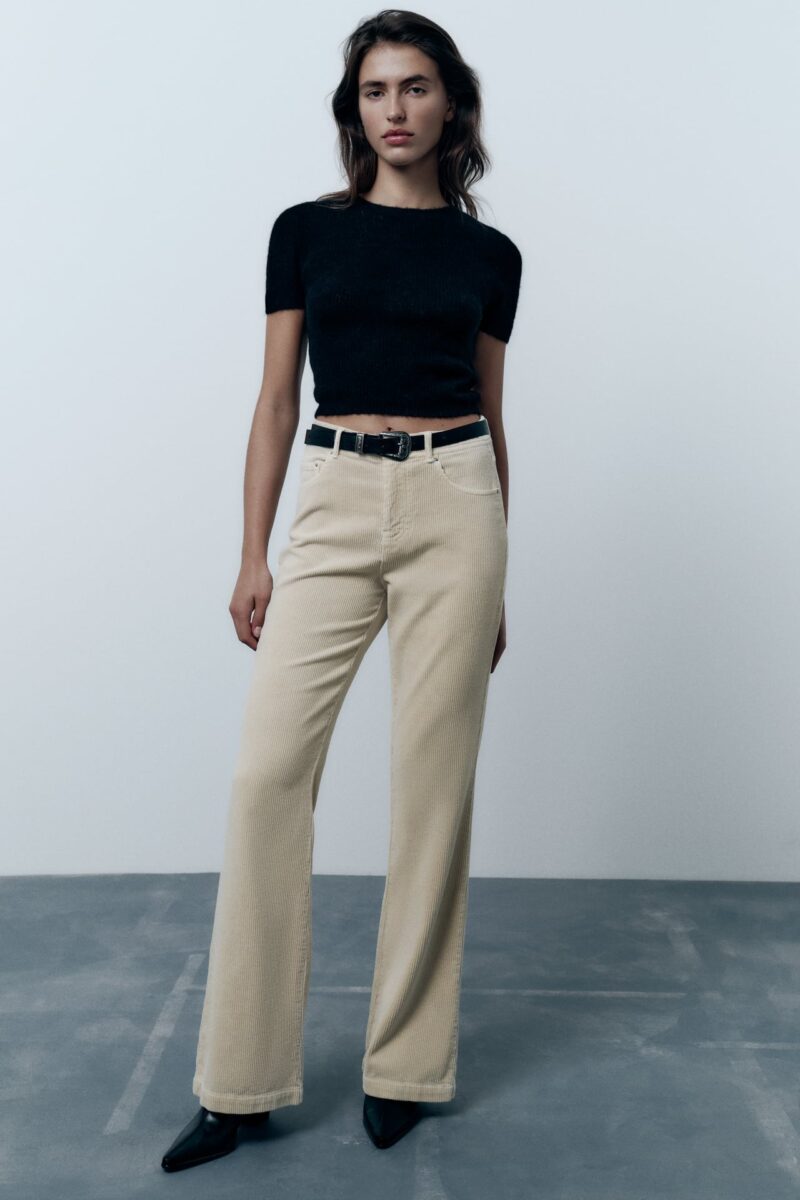 pantaloni in velluto di zara