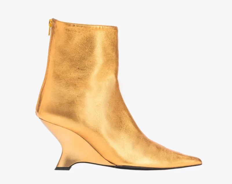 ankle boots gold