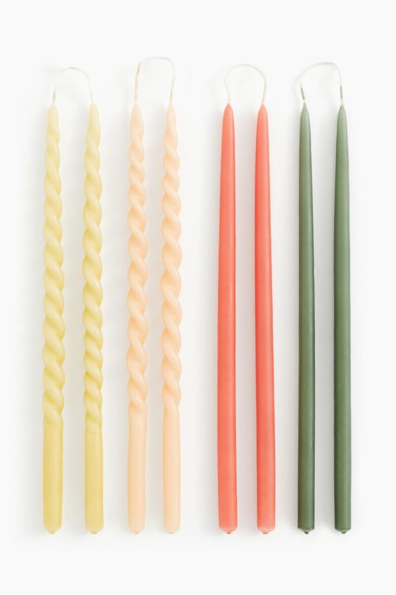 set candele colori pastello