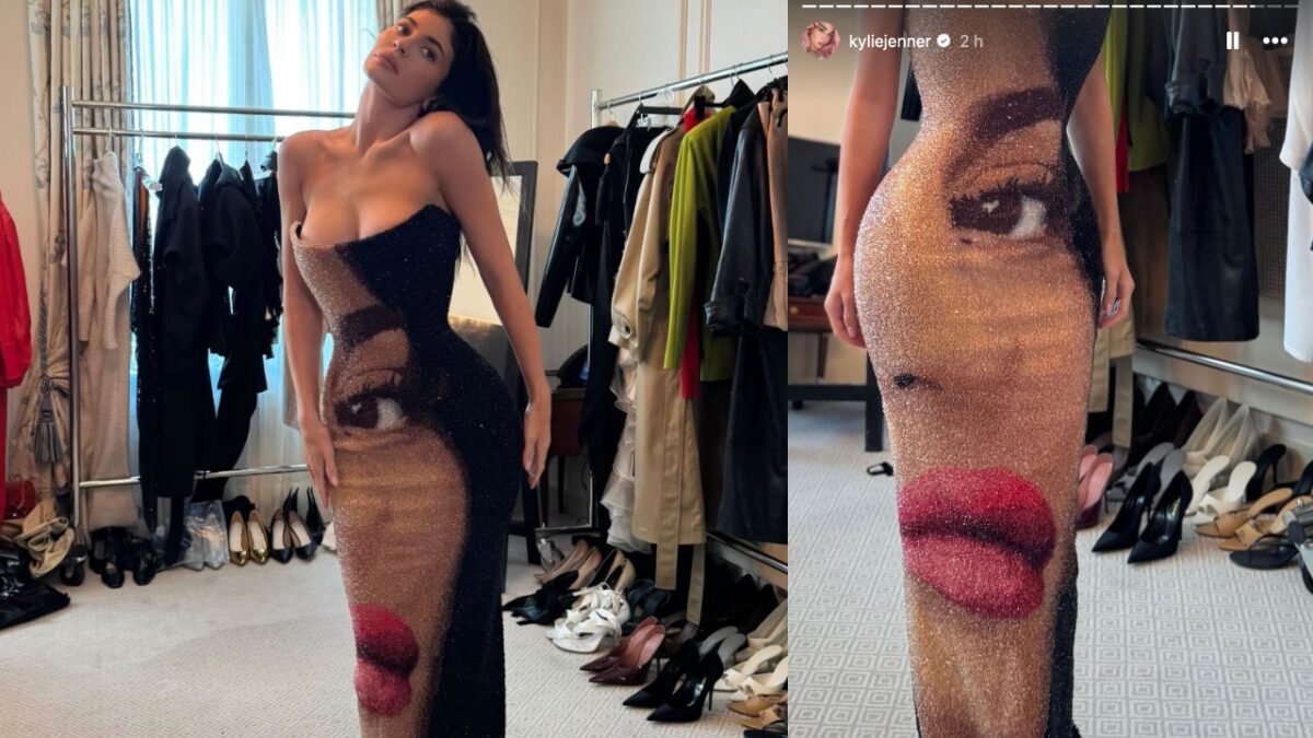 Galleria foto 'Kylie Jenner indossa un abito Balmain con la sua faccia stampata sopra (FOTO)' - foto 1