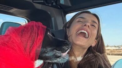 Elisabetta Canalis è una visione con i maxi stivali e il mini-dress con cut-out!