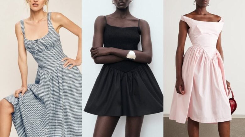 E’ Basque dress mania! Qui gli Abiti con corpetto a V da avere ora…