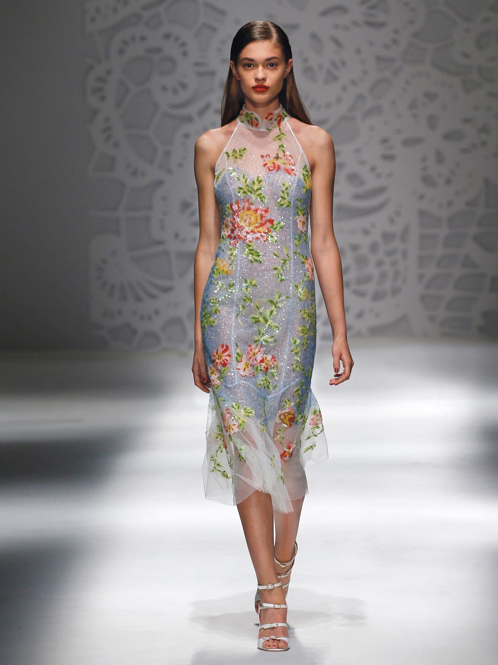 Abito da cerimonia midi a fiori Blumarine