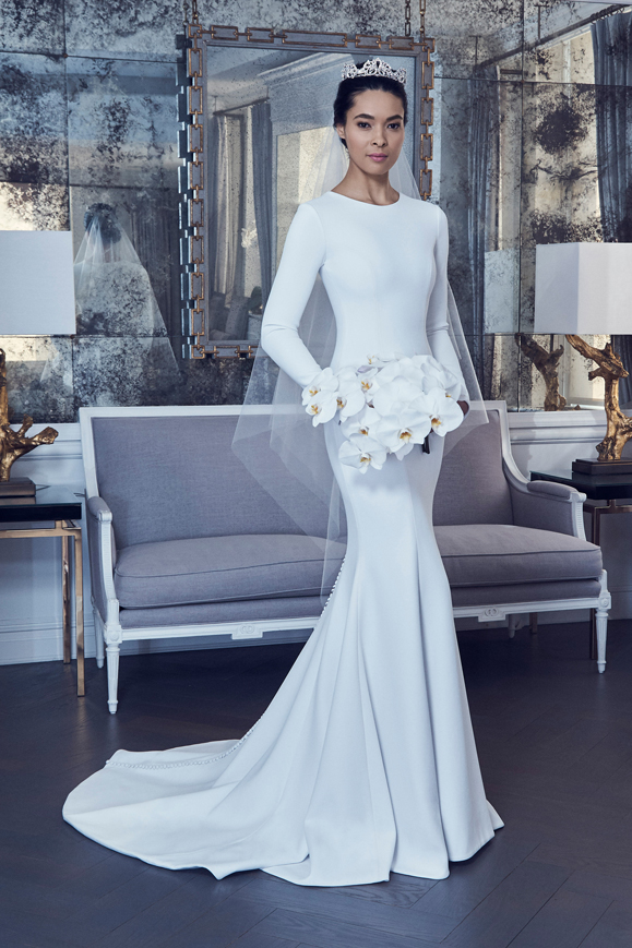 Abito da sposa a sirena a maniche lunghe Romona Keveza collezione 2019