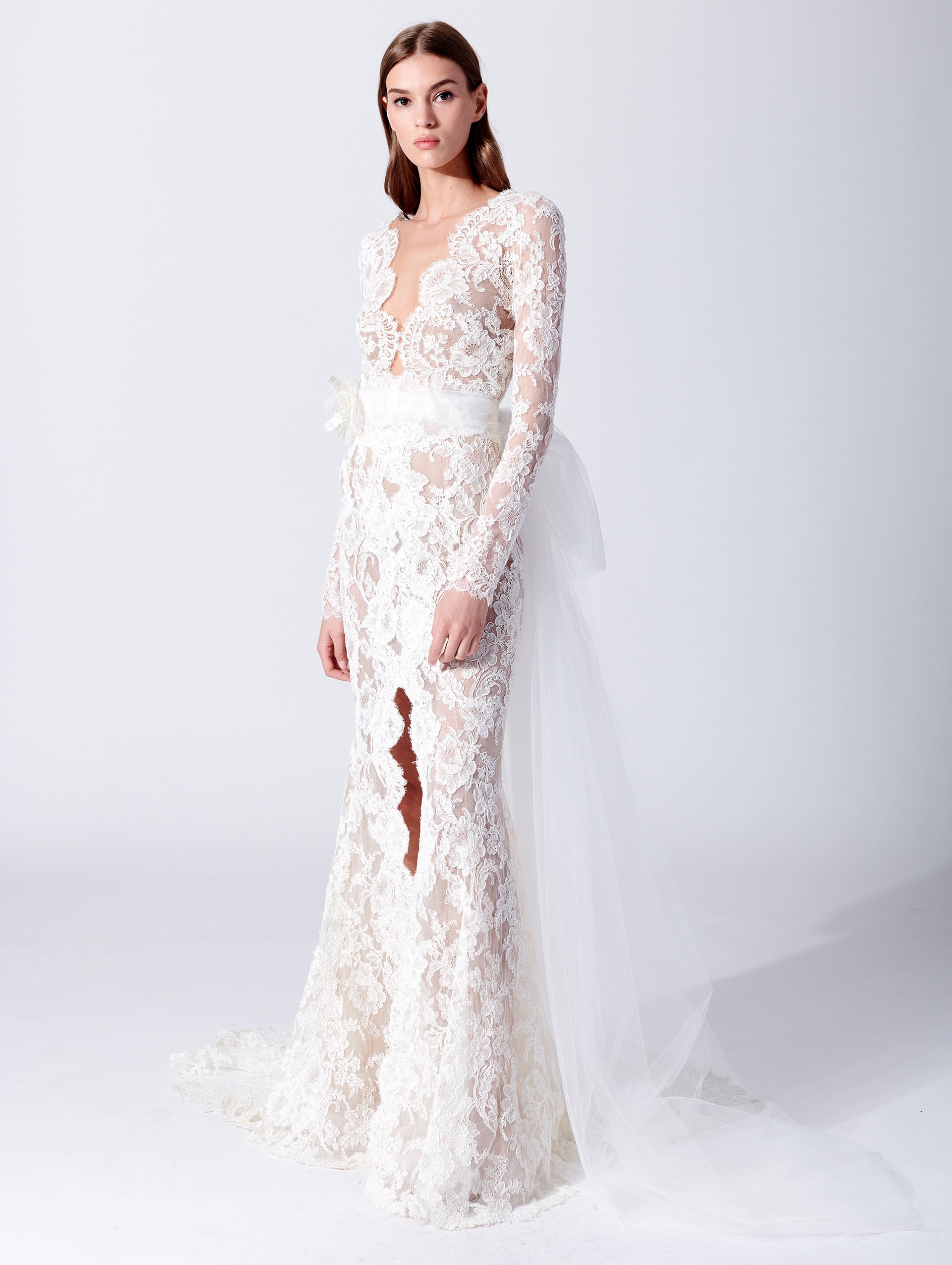 Abito da sposa a sirena in pizzo Oscar De La Renta
