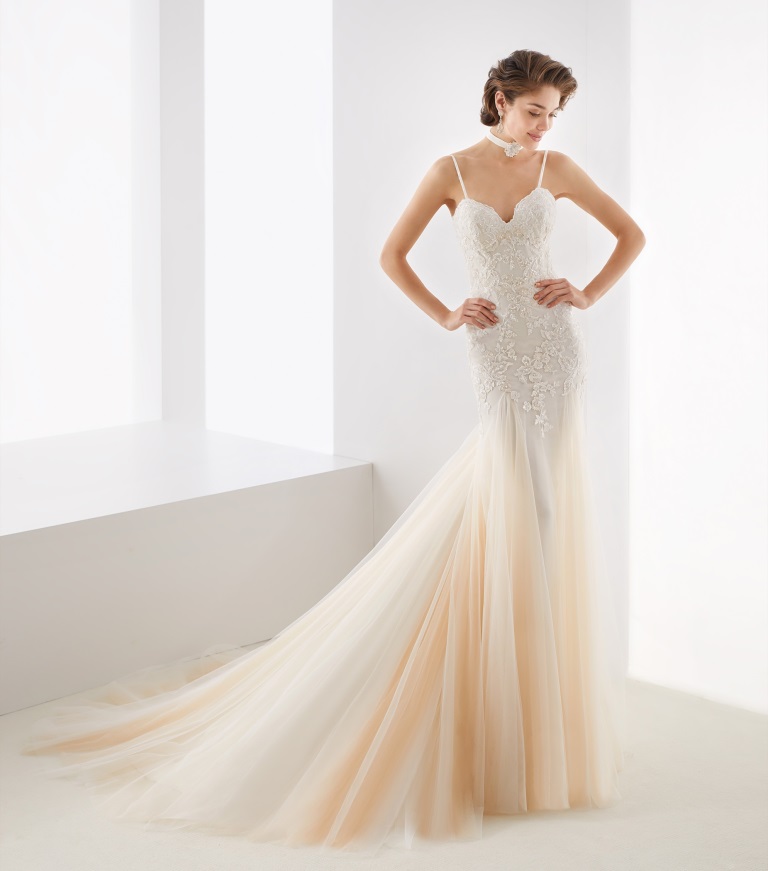 Abito da sposa champagne Jolie a sirena