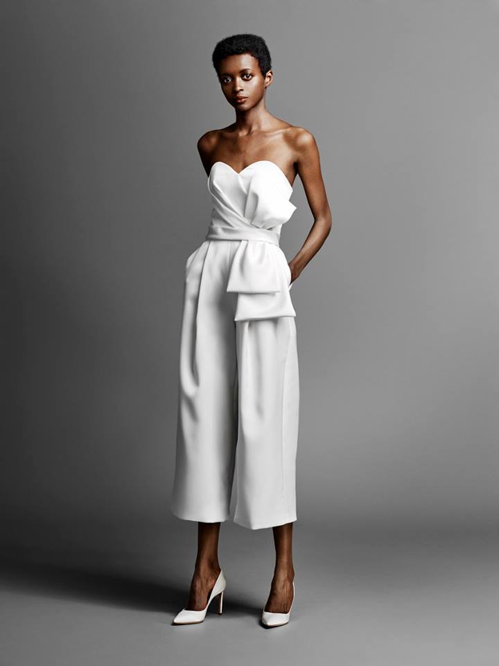 Abito da sposa con pantaloni in seta Viktor & ROlf