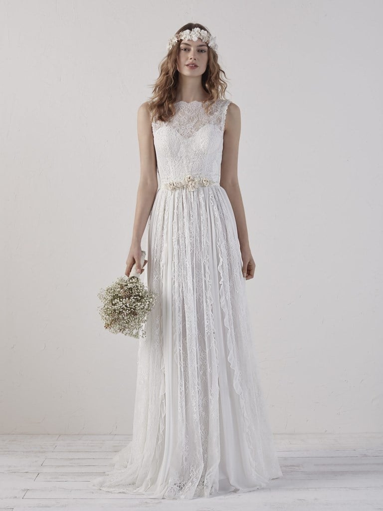 Abito da sposa scivolato boho chic Pronovias