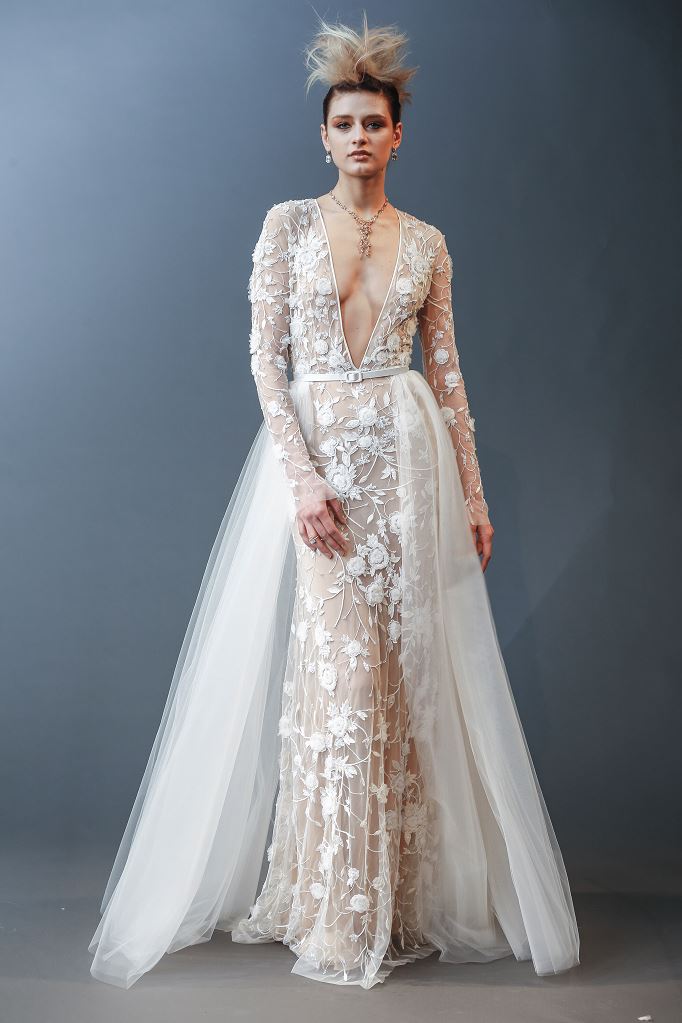 Abito da sposa tattoo in pizzo Naeem Khan 2019