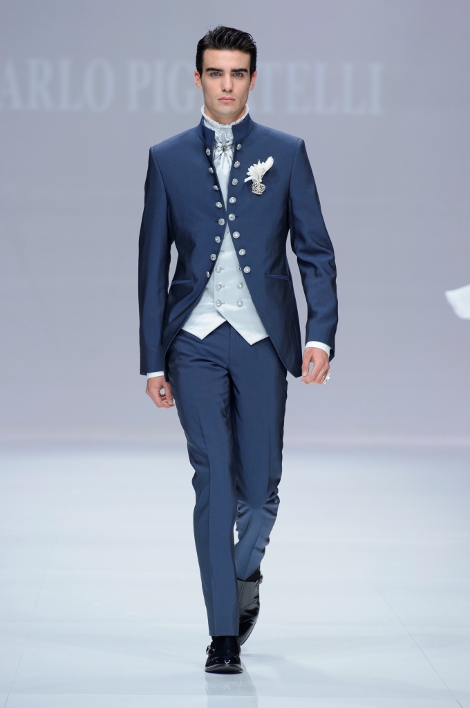 Abito da sposo blu Carlo Pignatelli