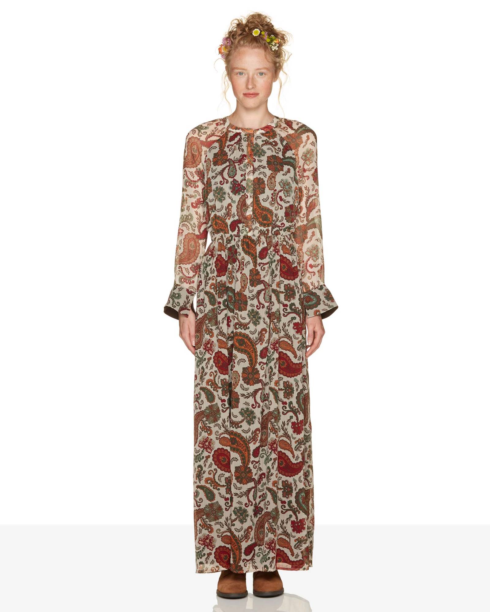 Abito lungo in chiffon stampato Benetton a 59,95 euro