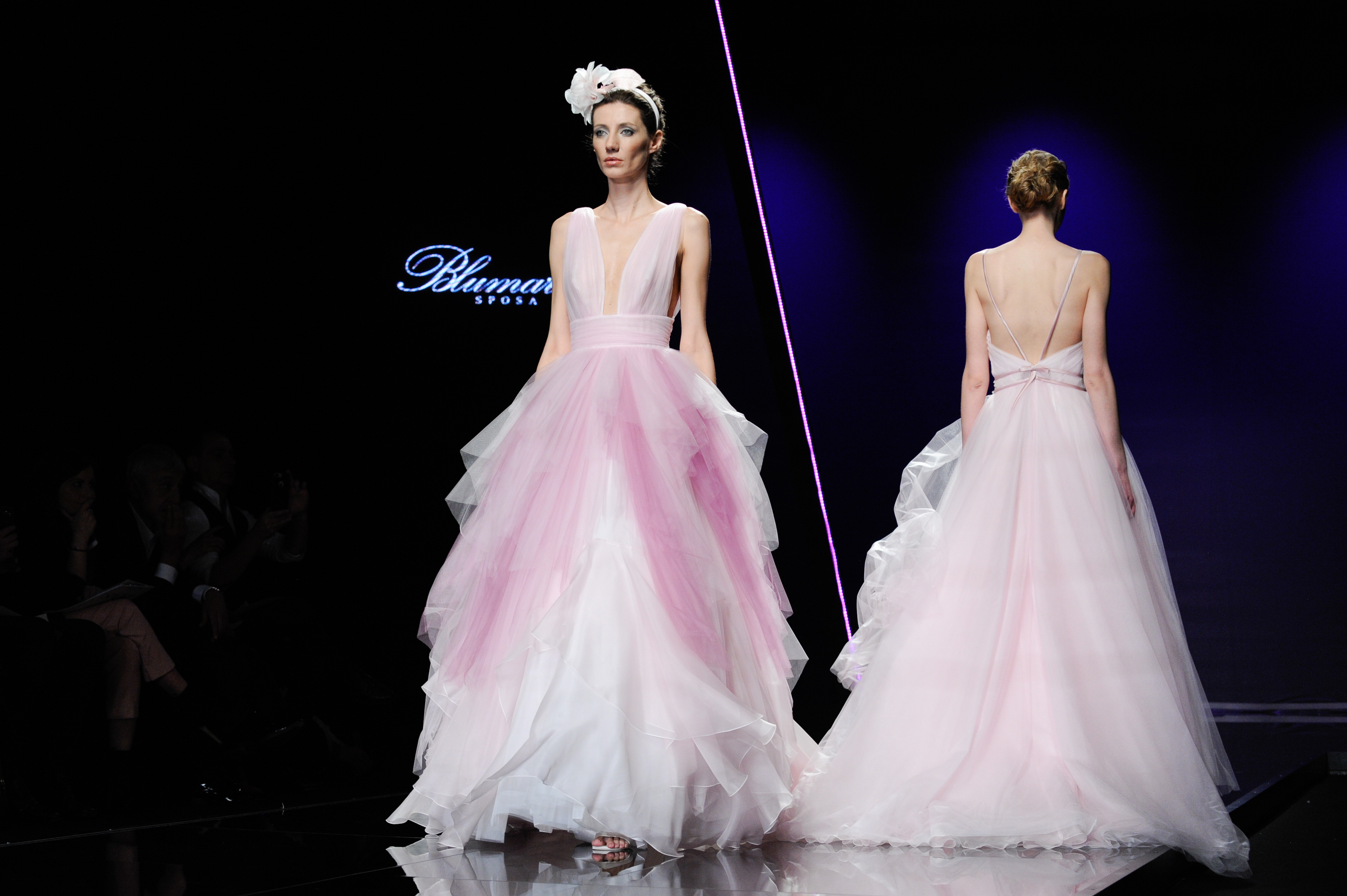 Abiti da sposa da principessa in tulle rosa Blumarine
