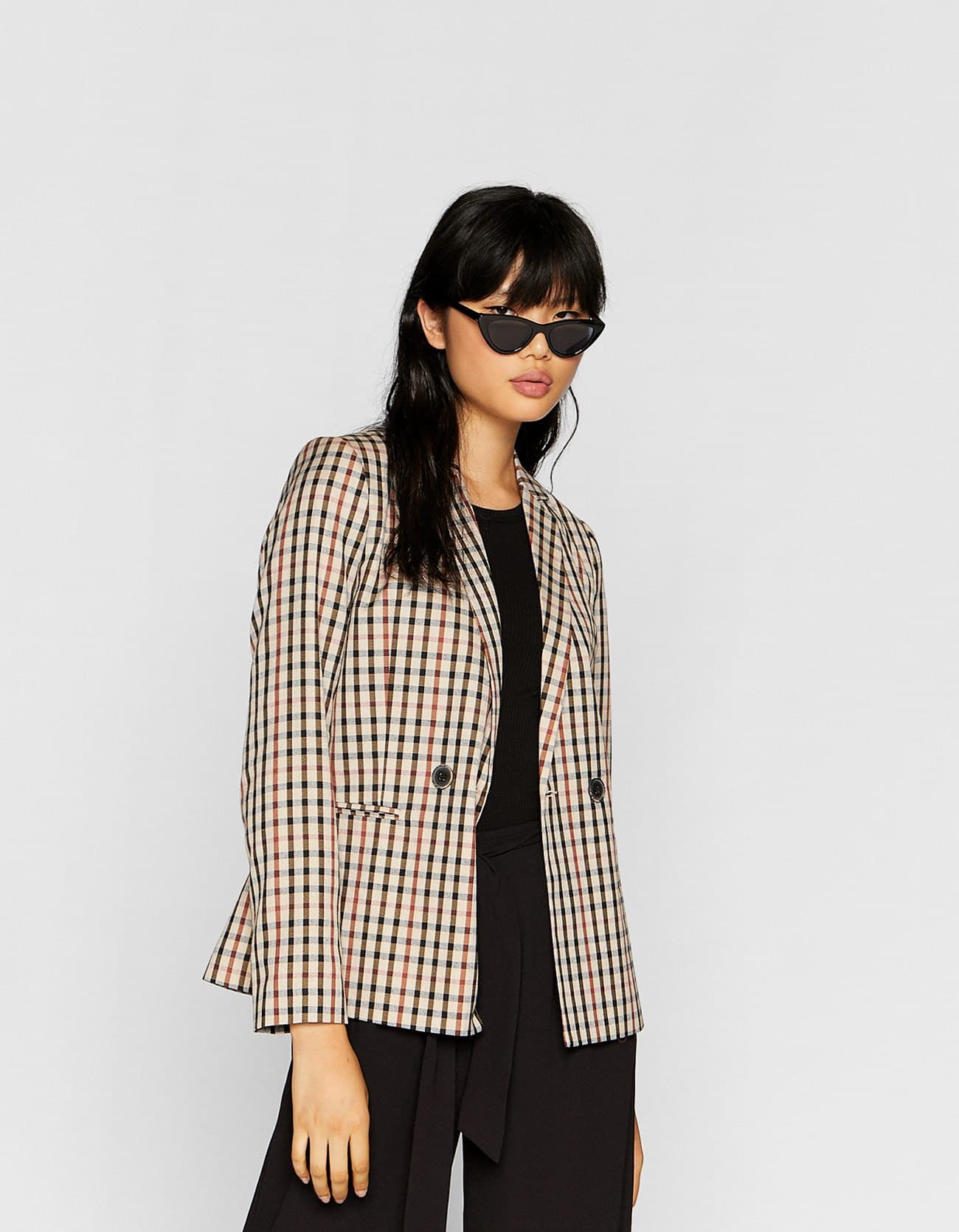 Blazer a quadri Stradivarius a 29,99 euro