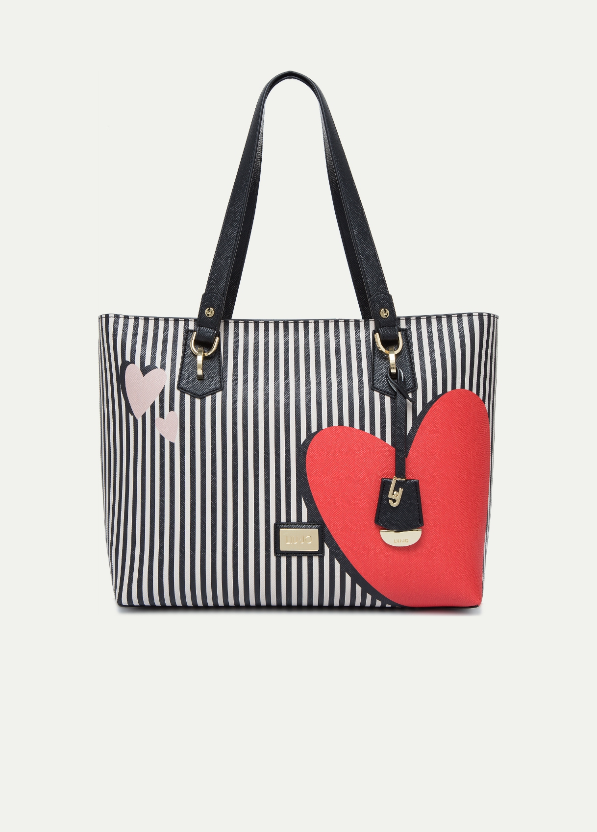 Borsa a spalla a righe e cuori Liu Jo