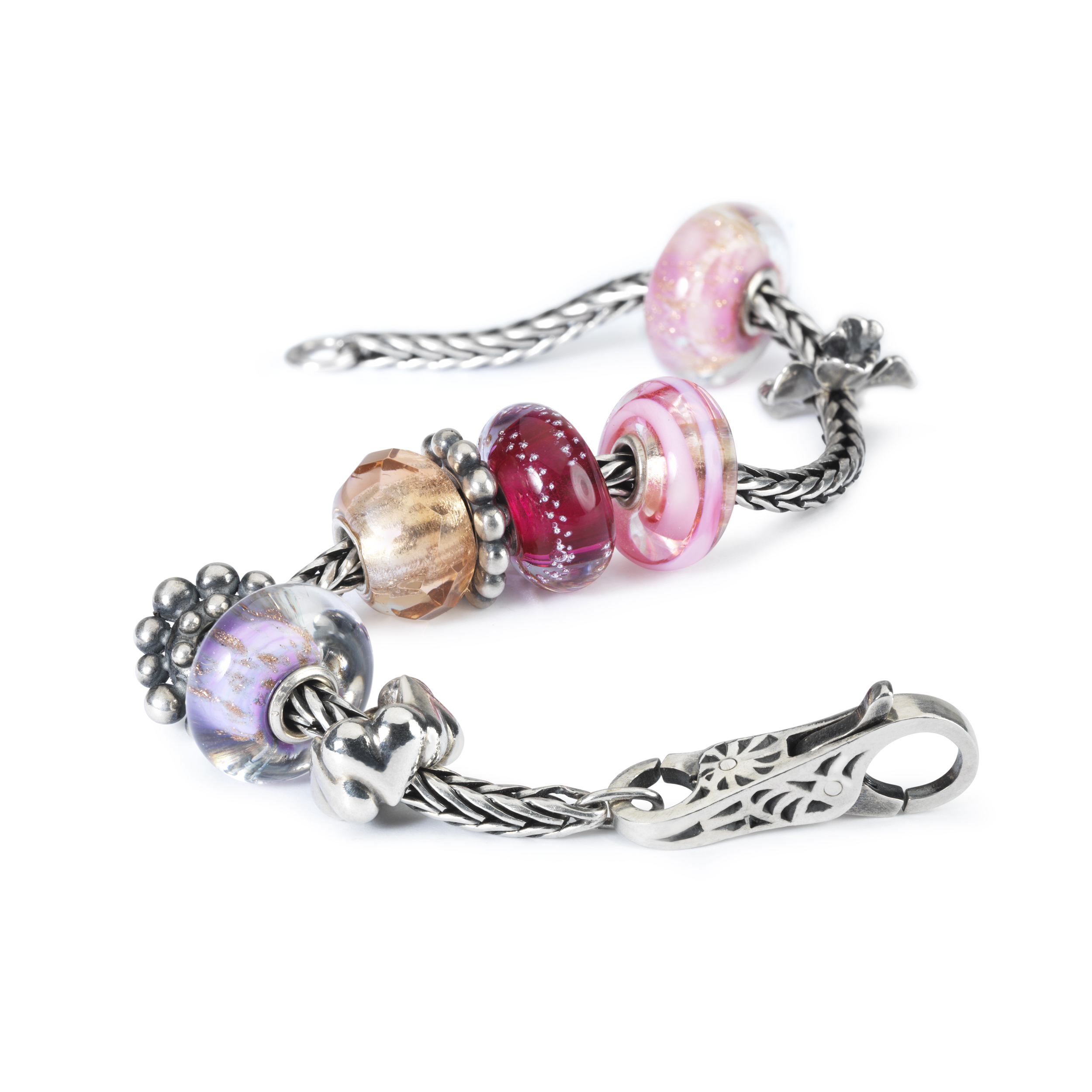 Bracciale in argento con ciondoli Trollbeads