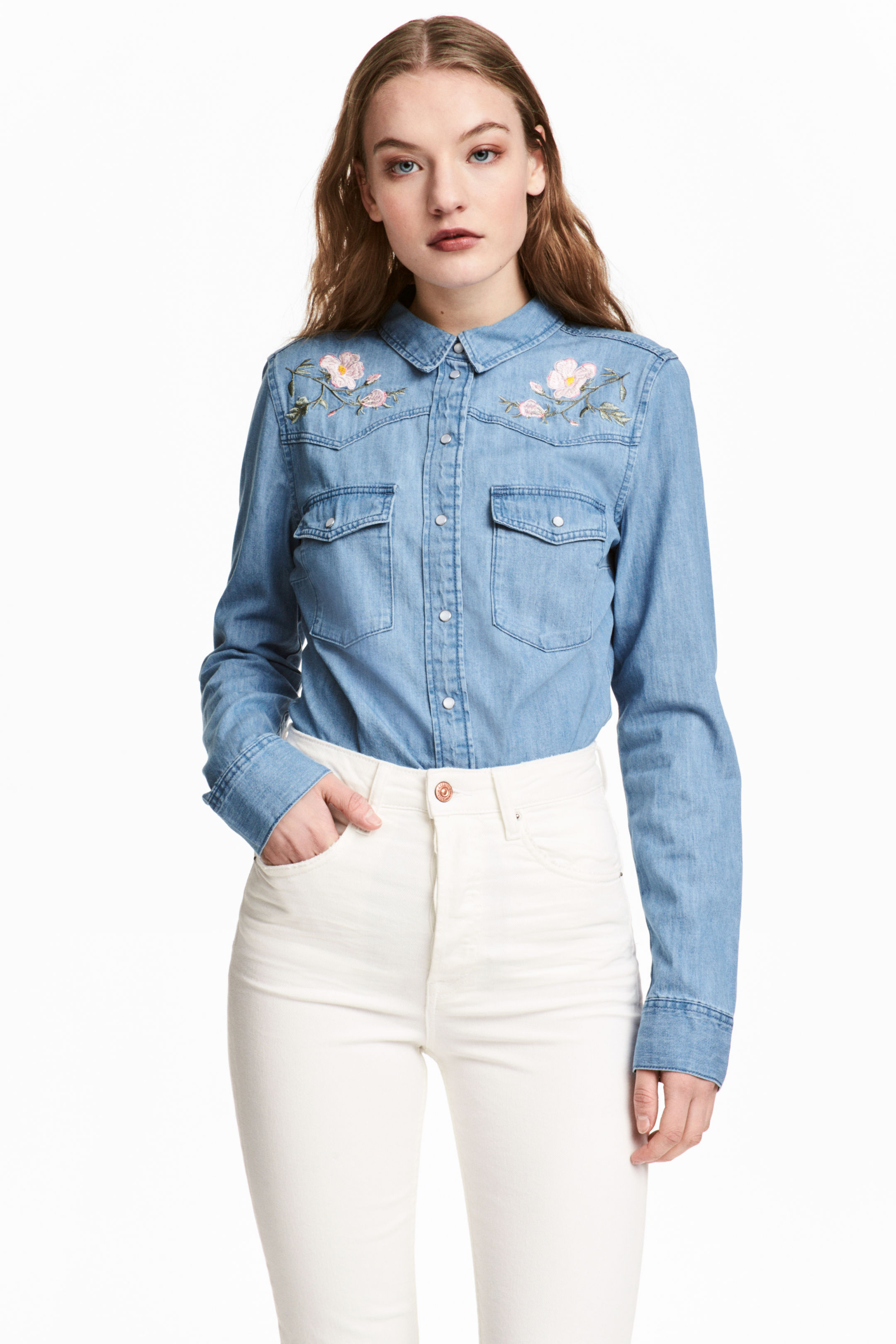 Camicia di jeans a fiori H&M