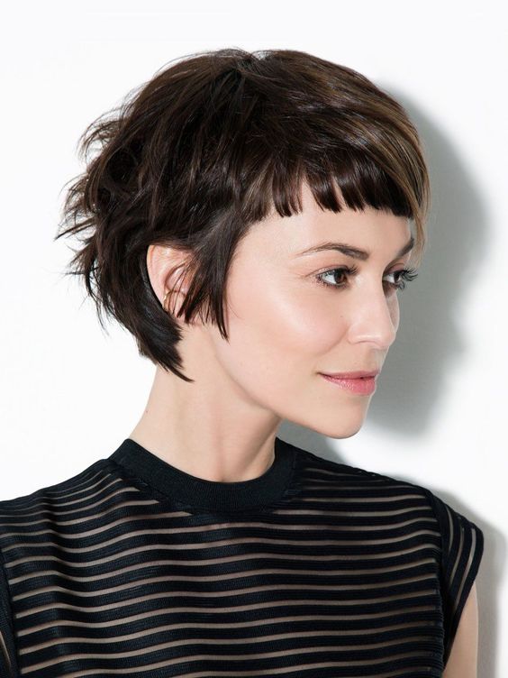 Capelli corti con frangia cortissima