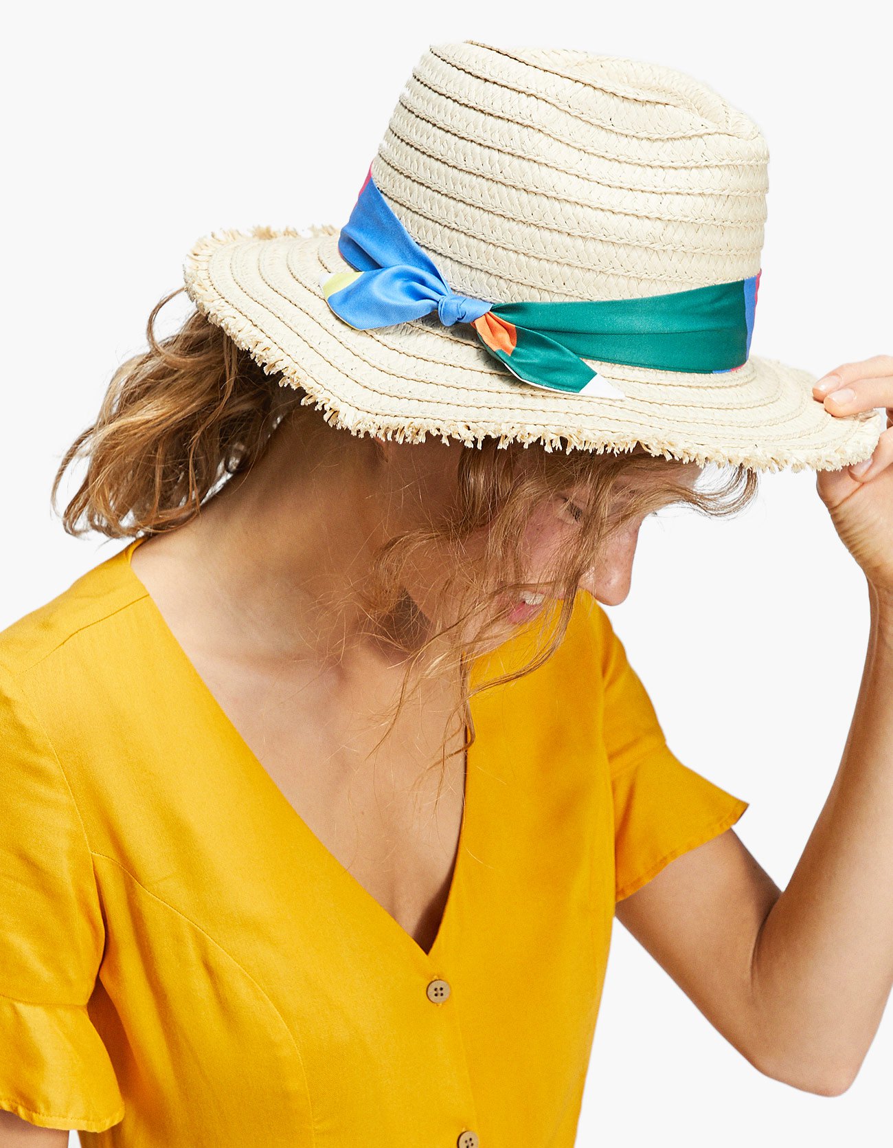 Cappello di paglia decorato Stradivarius