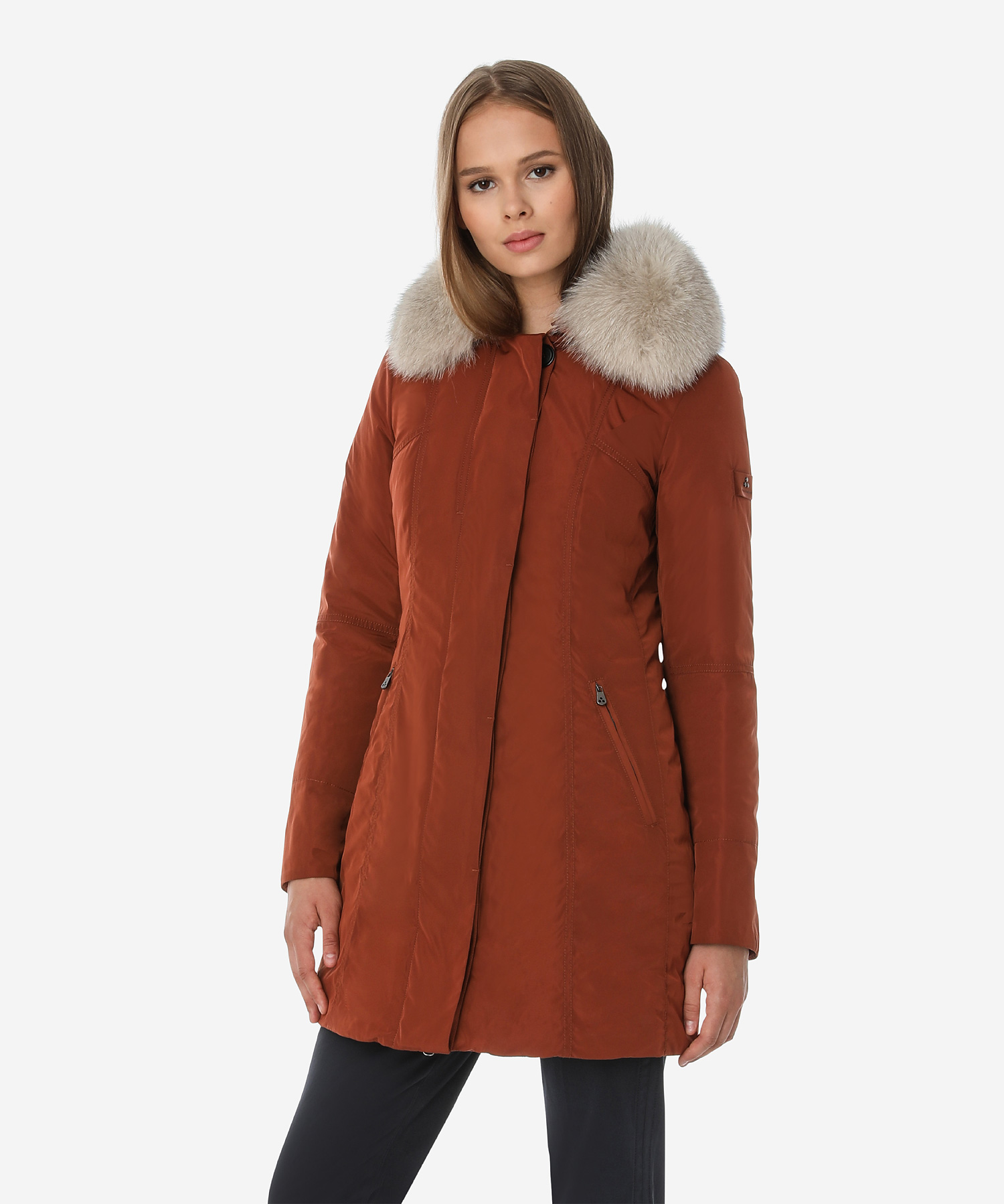 Cappotto Peuterey con collo in volpe