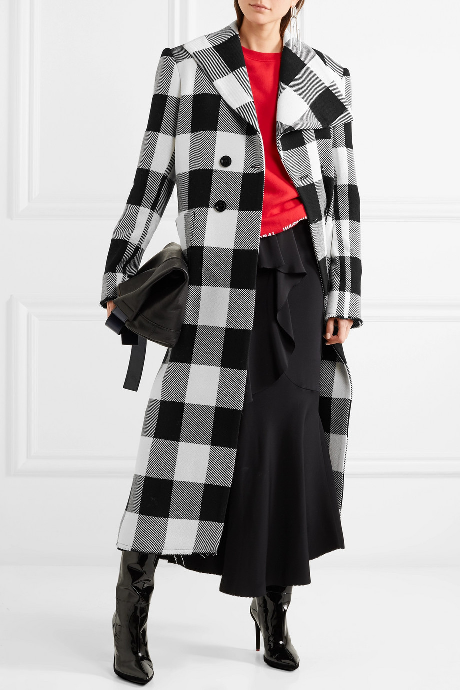 Cappotto a quadri bianco e nero Marques' Almeida tendenze inverno 2018