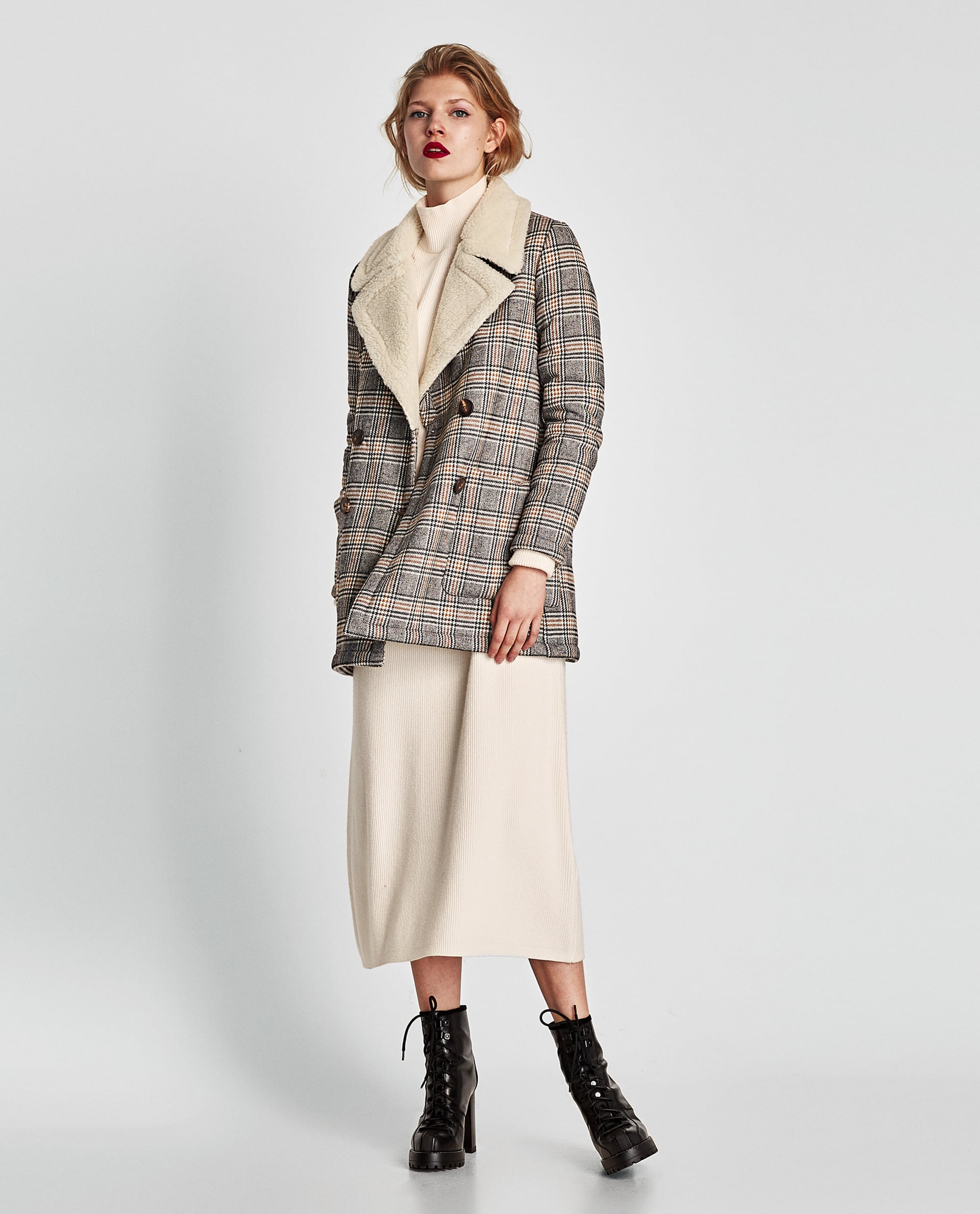 Cappotto a quadri foderato Zara