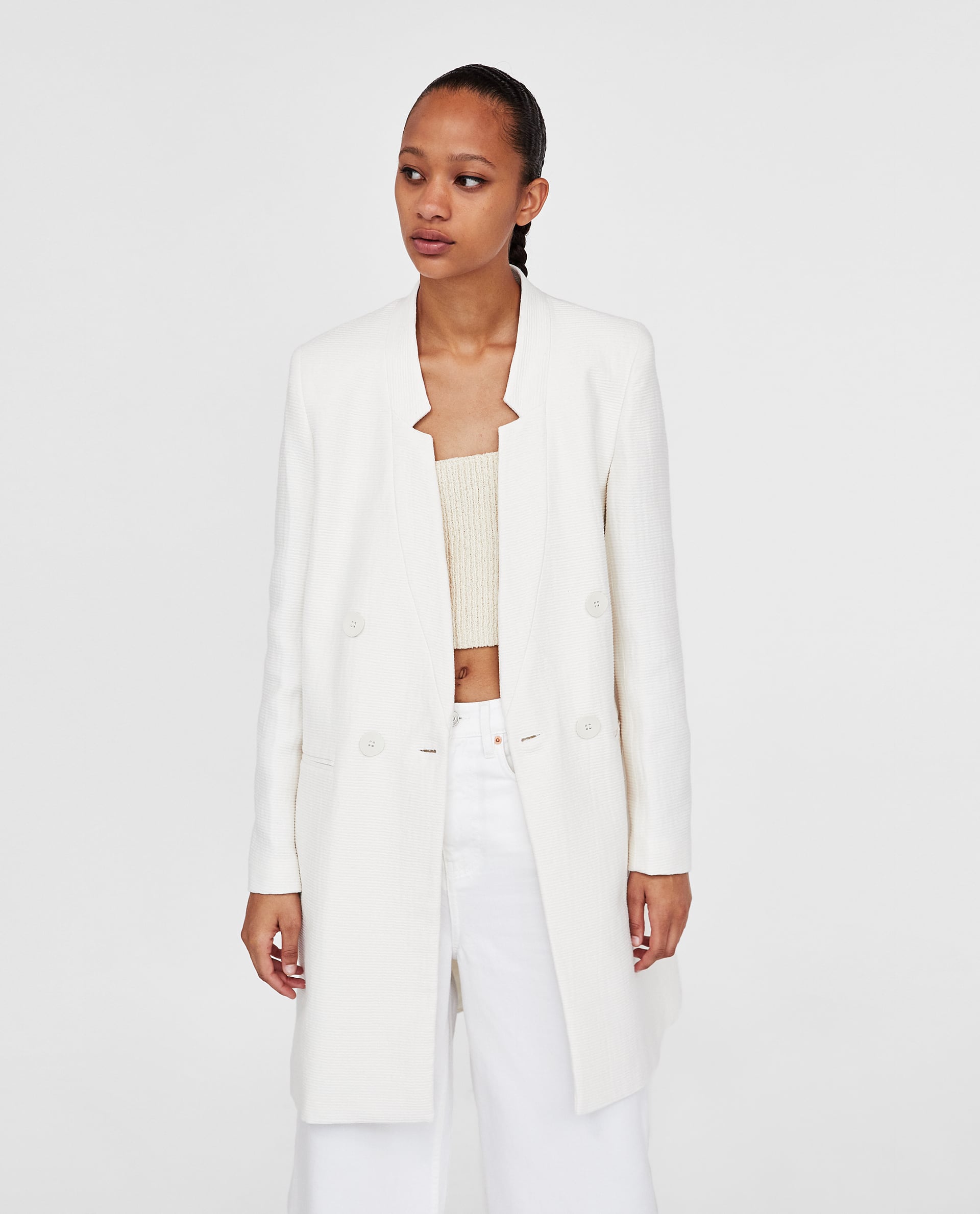 Cappotto bianco Zara da 59,95 EUR a 29,99 EUR