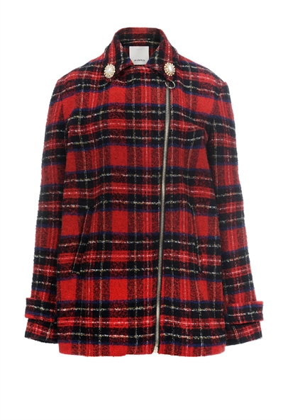 Cappotto tartan Pinko
