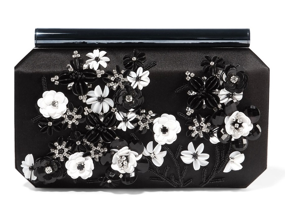 Clutch nera Oscar De La Renta
