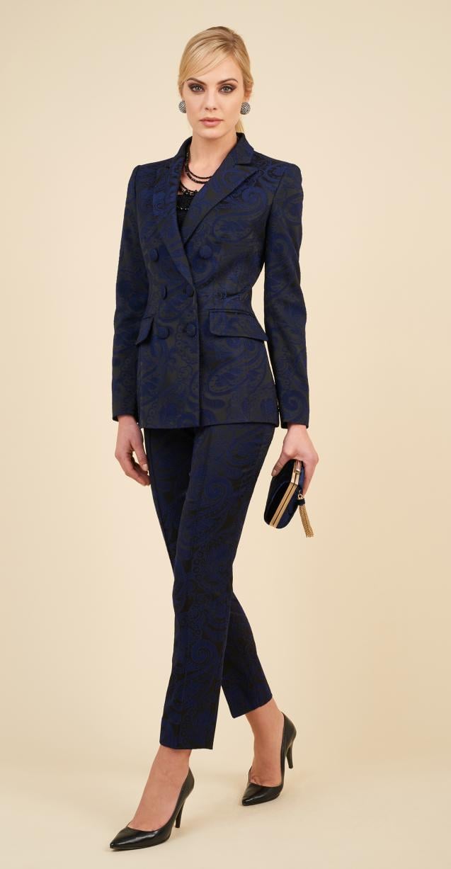 Completo con giacca e pantaloni damascati Luisa Spagnoli