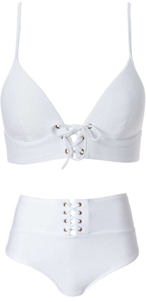 Costume bianco a vita alta Calzedonia
