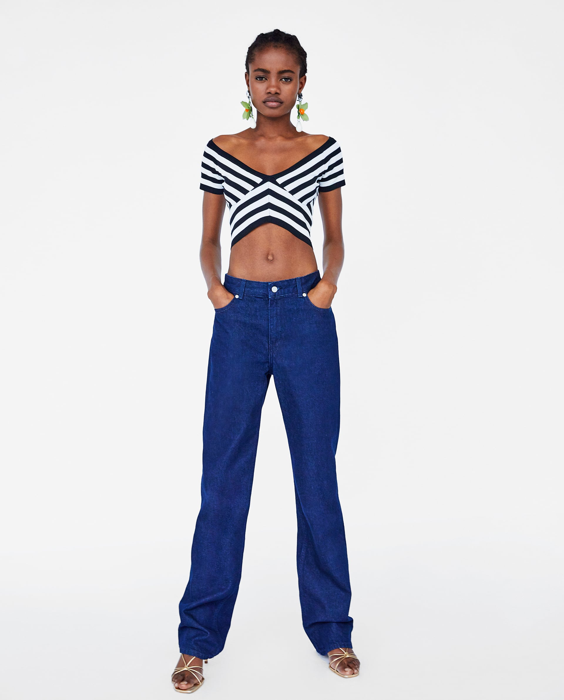 Crop top a righe Zara