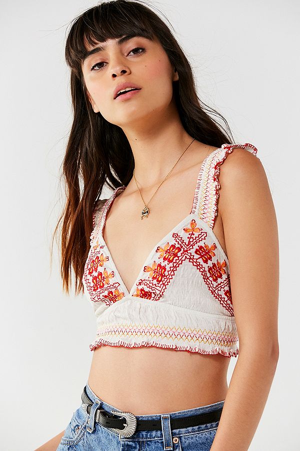 Crop top crochet ricamato Urban Outfitters